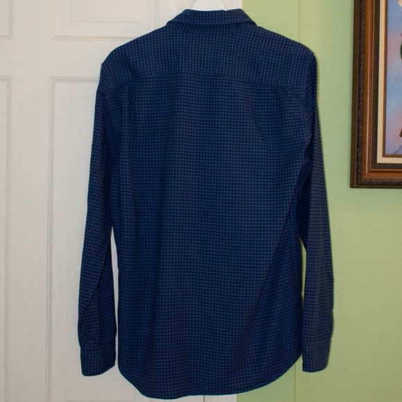 GAP Slim Fit Stretch Blue Plaid Shirt - Picture 4 of 4